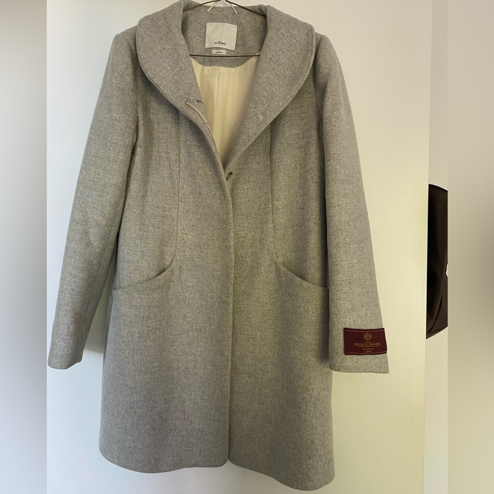 Light Grey Aritzia Wool & Cashmere coat